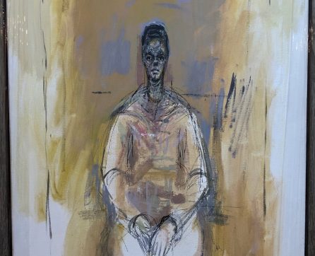 SEATED WOMAN (yellows & greys)
