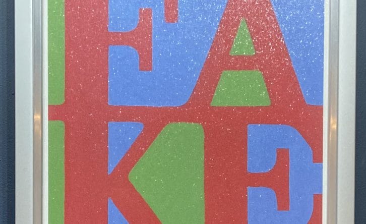 Red, green and blue FAKE artwork